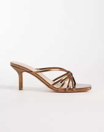 London Rebel – Gracie – Sandaletten in Bronze mit Absatz