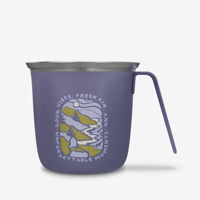 Tasse Edelstahl Wandern Camping - 500 0,3 l violett