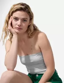 Bandeau-Top - Baumwolle - Weiß