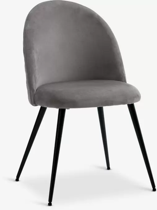 KOKKEDALEsszimmerstuhl KOKKEDAL grauer Samt/schwarz