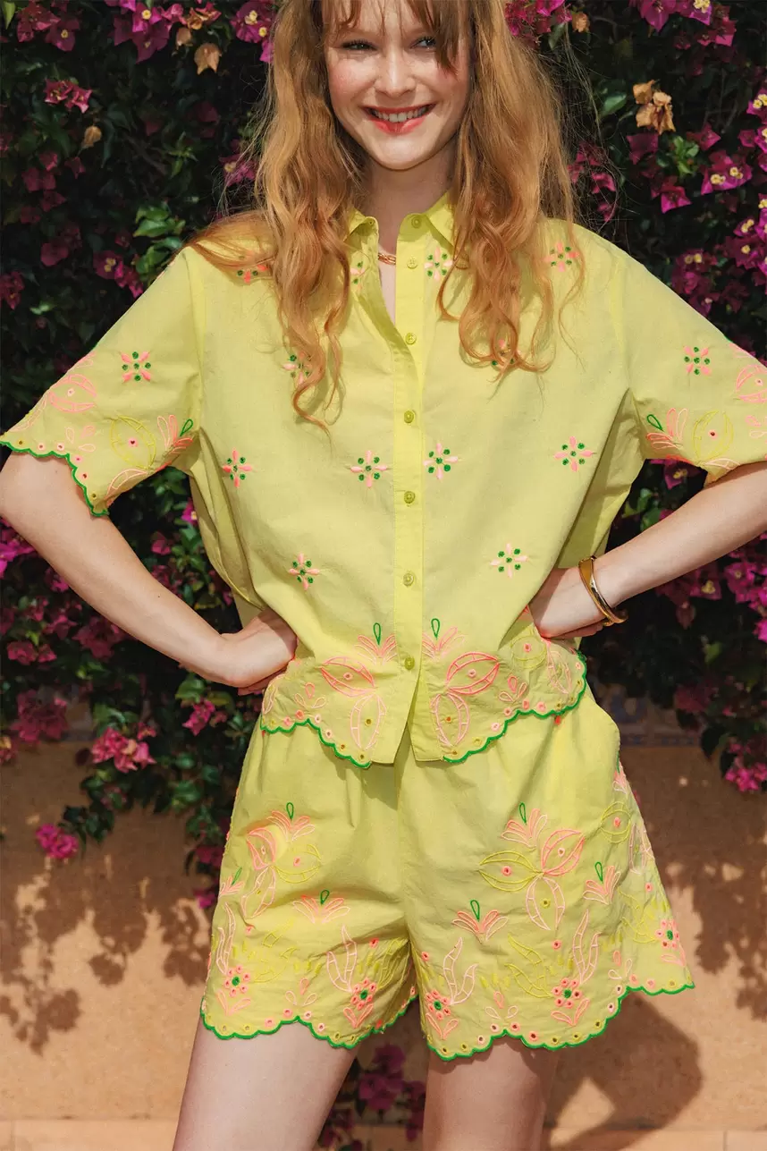 Bestickte Baumwoll-Shorts