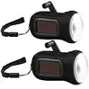 PEARL 2er-Set Dynamo-Akku-Taschenlampe mit Solarpanel, 3 LEDs, 0,4 W, 20 lm