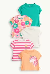 Multipack 5er - Einhorn und Blume - Kurzarmshirt