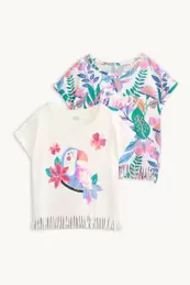 Multipack 2er - Vogel und Blumen - Kurzarmshirt