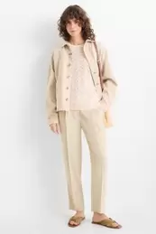 Stoffhose - High Waist - Tapered Fit