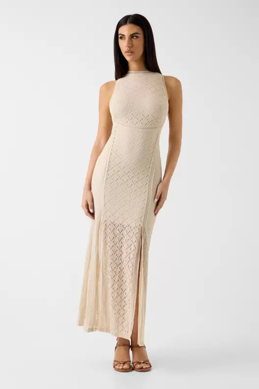 Vestido largo calado