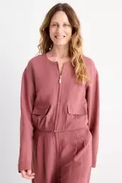 Blouson mit Leinen-Anteil