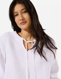 Bluse - Musselin - Weiß