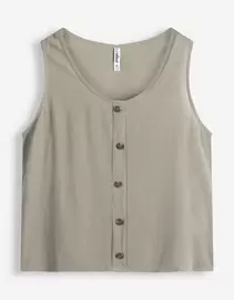 Blusentop - Viskose - Khaki