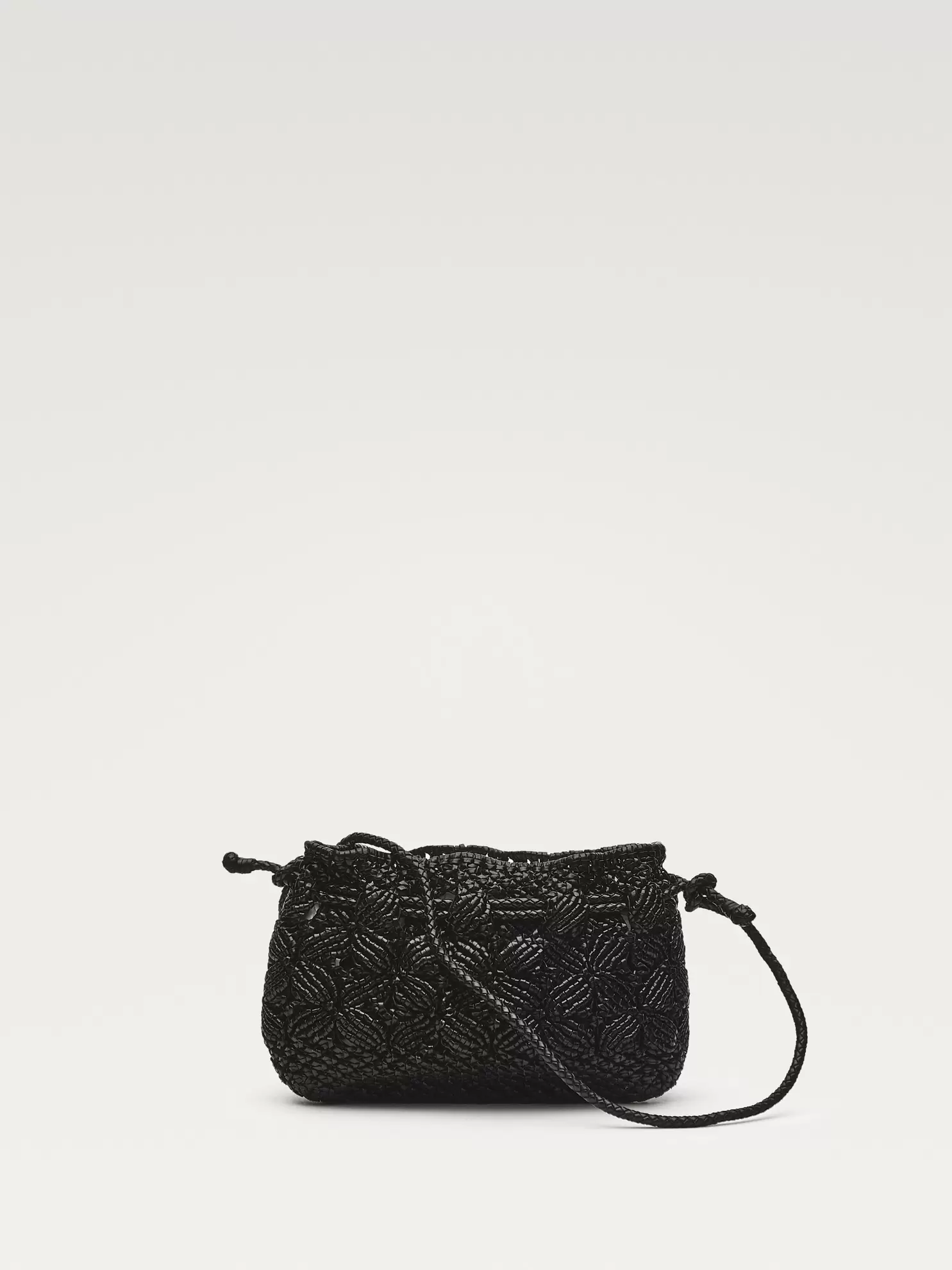 Pouch-Tasche Macramé Nappaleder