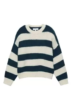 Grober Strickpullover mit Streifen