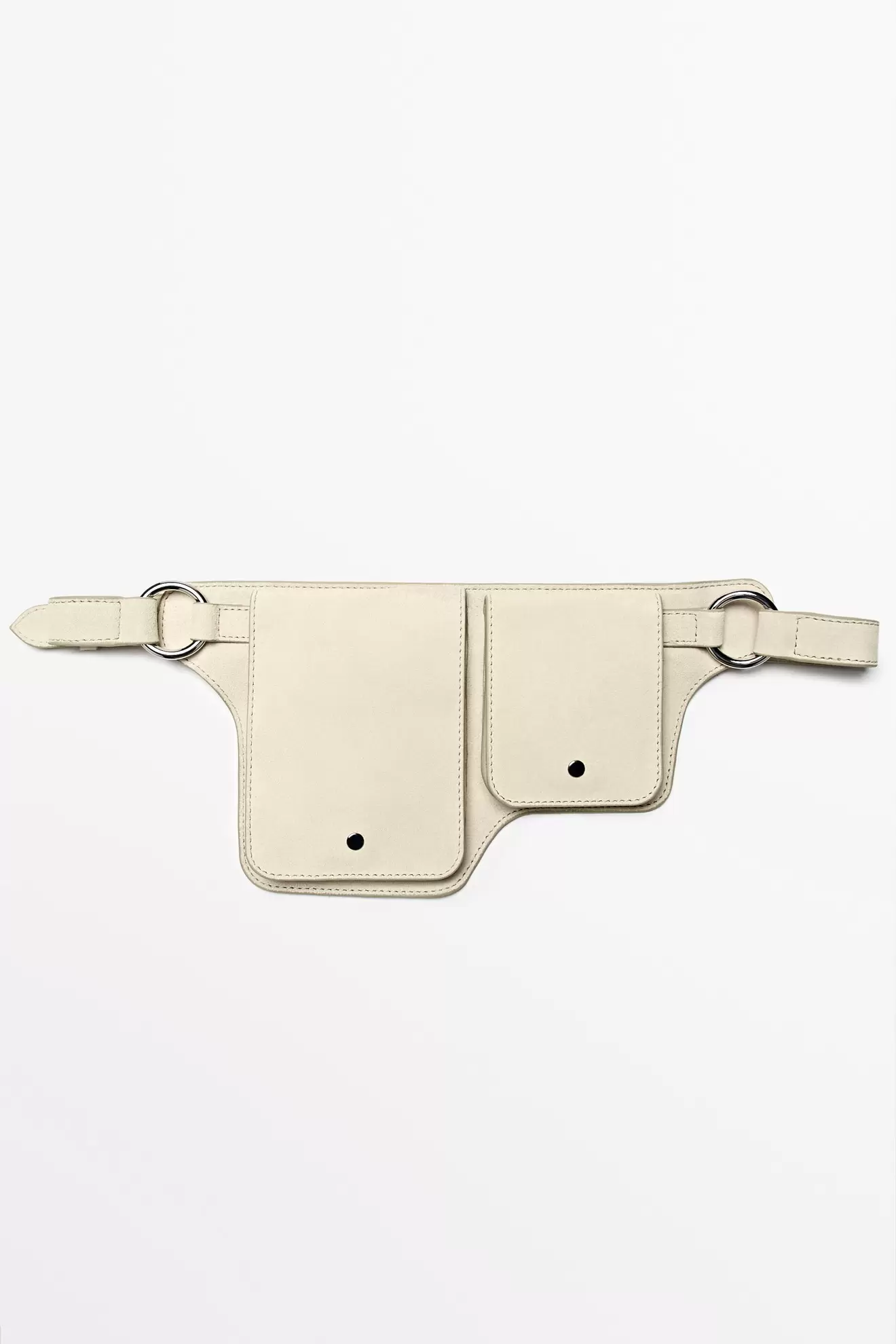 Double compartment leather belt bag