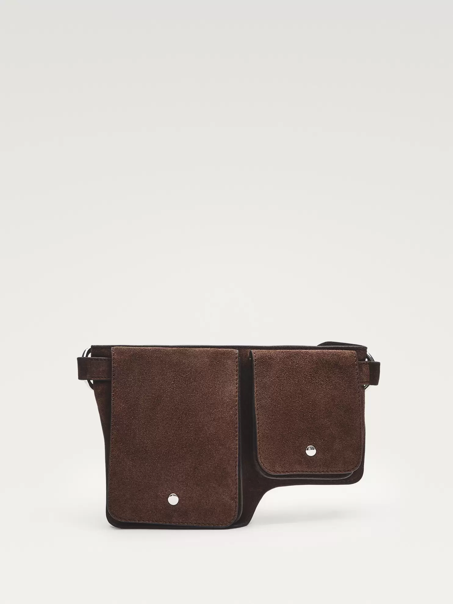 Double compartment leather belt bag