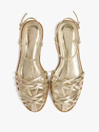 Flache Sandalen mit geflochtenen Riemen