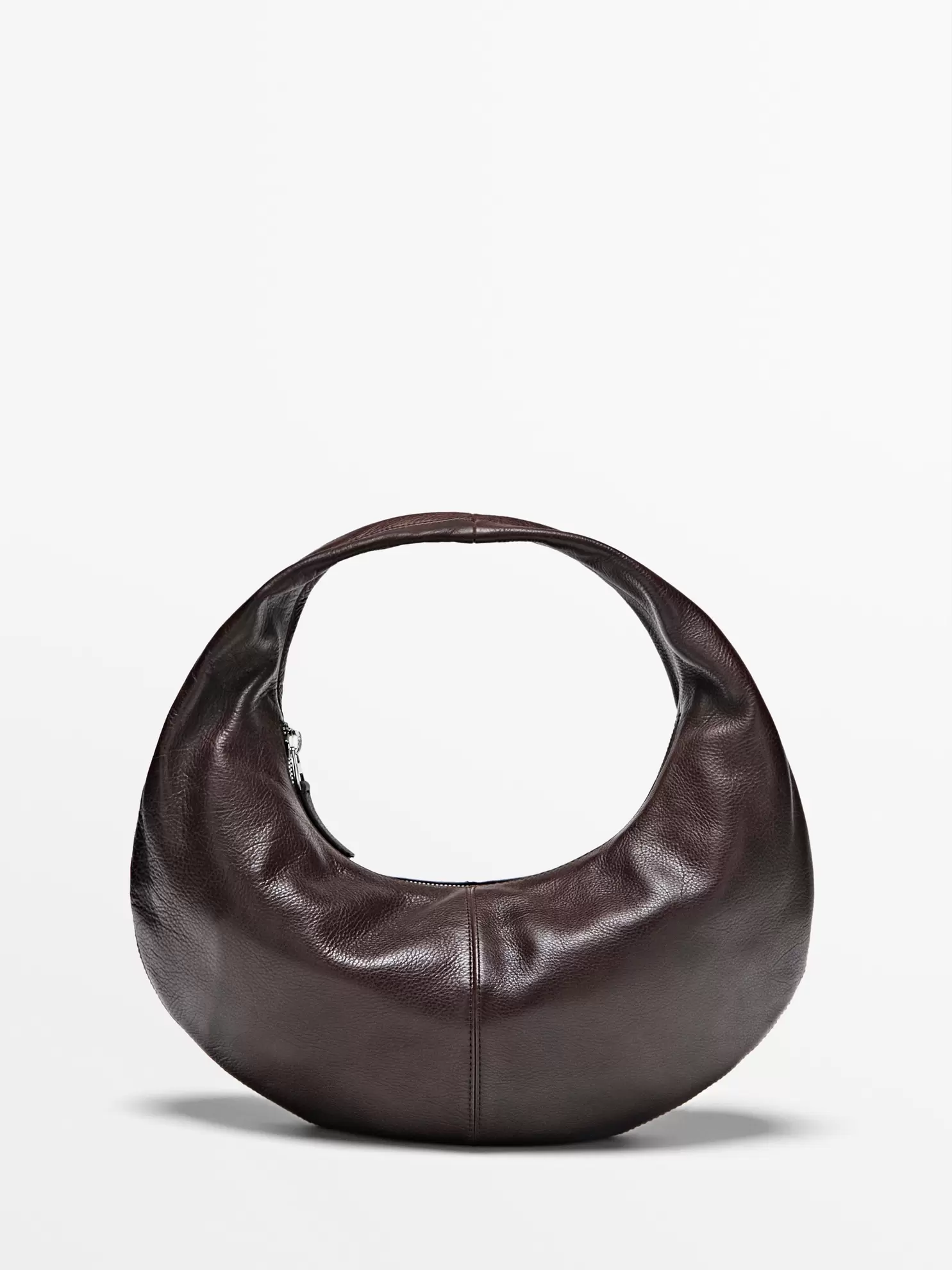 Mittelgroße Halbmondtasche aus Nappaleder