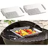 Rosenstein & Söhne 2er-Set Edelstahl-Grill-Schalen für Gemüse und kleines Grillgut, 1 mm