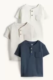 Multipack 3er - Baby-Kurzarmshirt - strukturiert