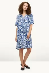 Kleid mit V-Ausschnitt - gemustert