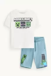 Minecraft - Set - Kurzarmshirt und Shorts - 2 teilig