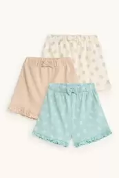 Multipack 3er - Blümchen - Baby-Shorts