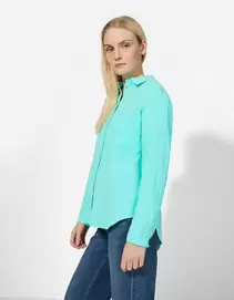 Bluse - einfarbig - türkis
