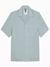Kurzarmhemd aus Leinen mit Variokragen, Relaxed Fit