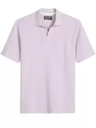 Strick-Poloshirt aus Baumwolle und Leinen mit Variokragen, Regular Fit