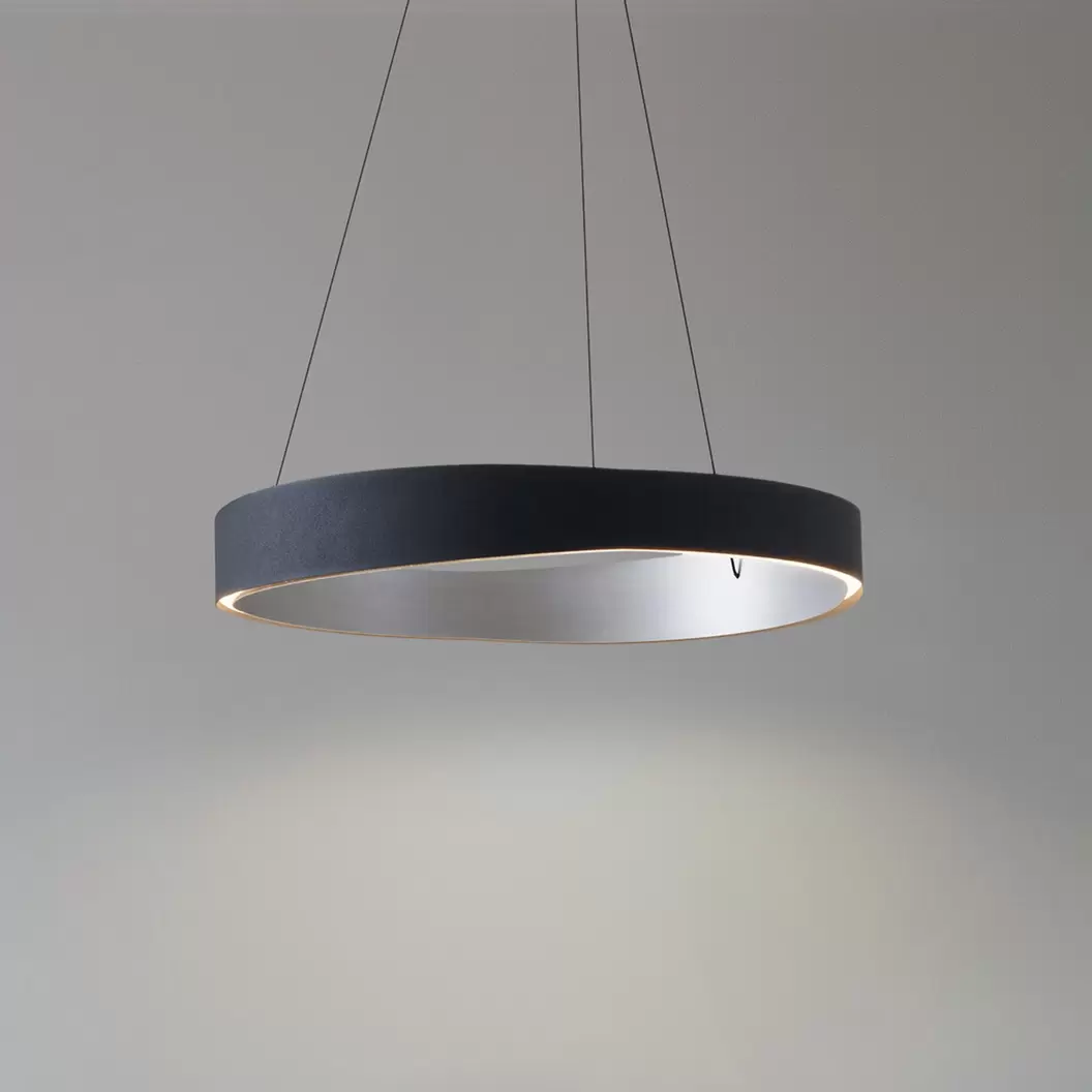 Lucande LED-Hängeleuchte Daelor, schwarz/alu, CCT, dimmbar