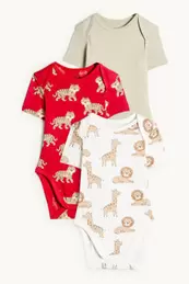 Multipack 3er - Giraffe, Löwe und Tiger - Baby-Body