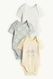 Multipack 3er - Häschen und Blümchen - Baby-Body
