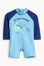 Dino und Elefant - Baby-Badeanzug - LYCRA® XTRA LIFE™