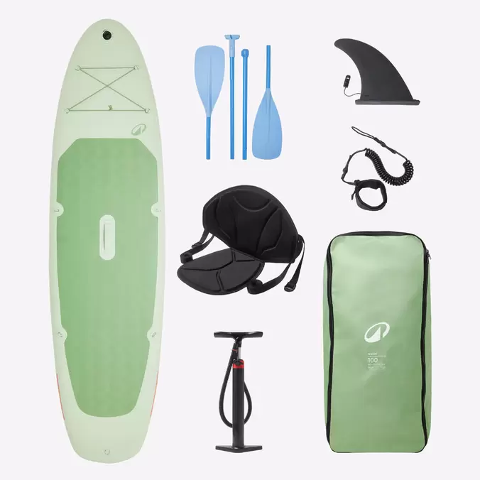 SUP Set Stand up Paddle aufblasbar wandelbar 10'6 - 100 grün