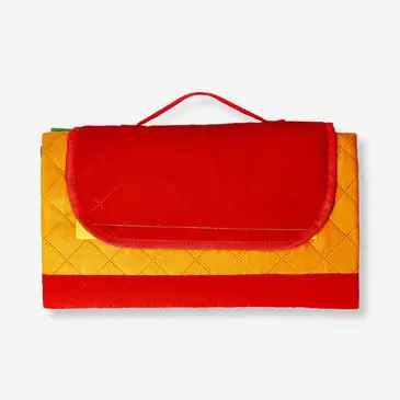 Gesteppte Regenbogen-Picknickdecke mit Tragegurt - 170x130 cm