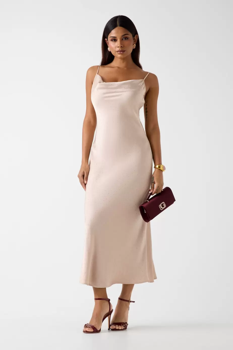 Vestido lencero de strass