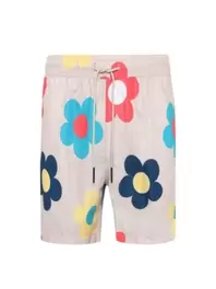 Schnelltrocknende Badeshorts mit Blumen-Print
