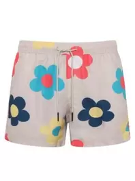 Schnelltrocknende Badeshorts mit Blumen-Print