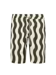 Schnelltrocknende Badeshorts mit gewellten Streifen