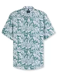 Casual, Regular Fit, Kurzarmhemd aus Leinen mit floralem Print