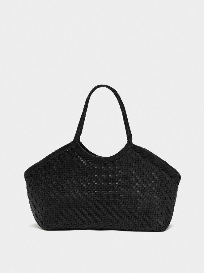 Geflochtene Shopper-Tasche aus Leder