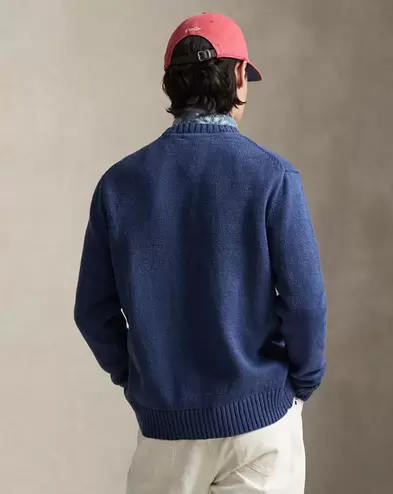 Leinen-Baumwoll-Pullover mit Polo Bear