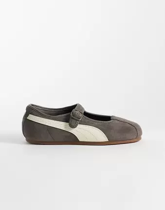 PUMA – Tacklette – Mary-Jane-Schuhe in Taupe