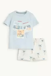Tiere und Palme - Baby-Outfit - 2 teilig