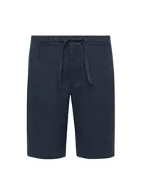 Leinenshorts mit elastischem Bund und Kordelzug
