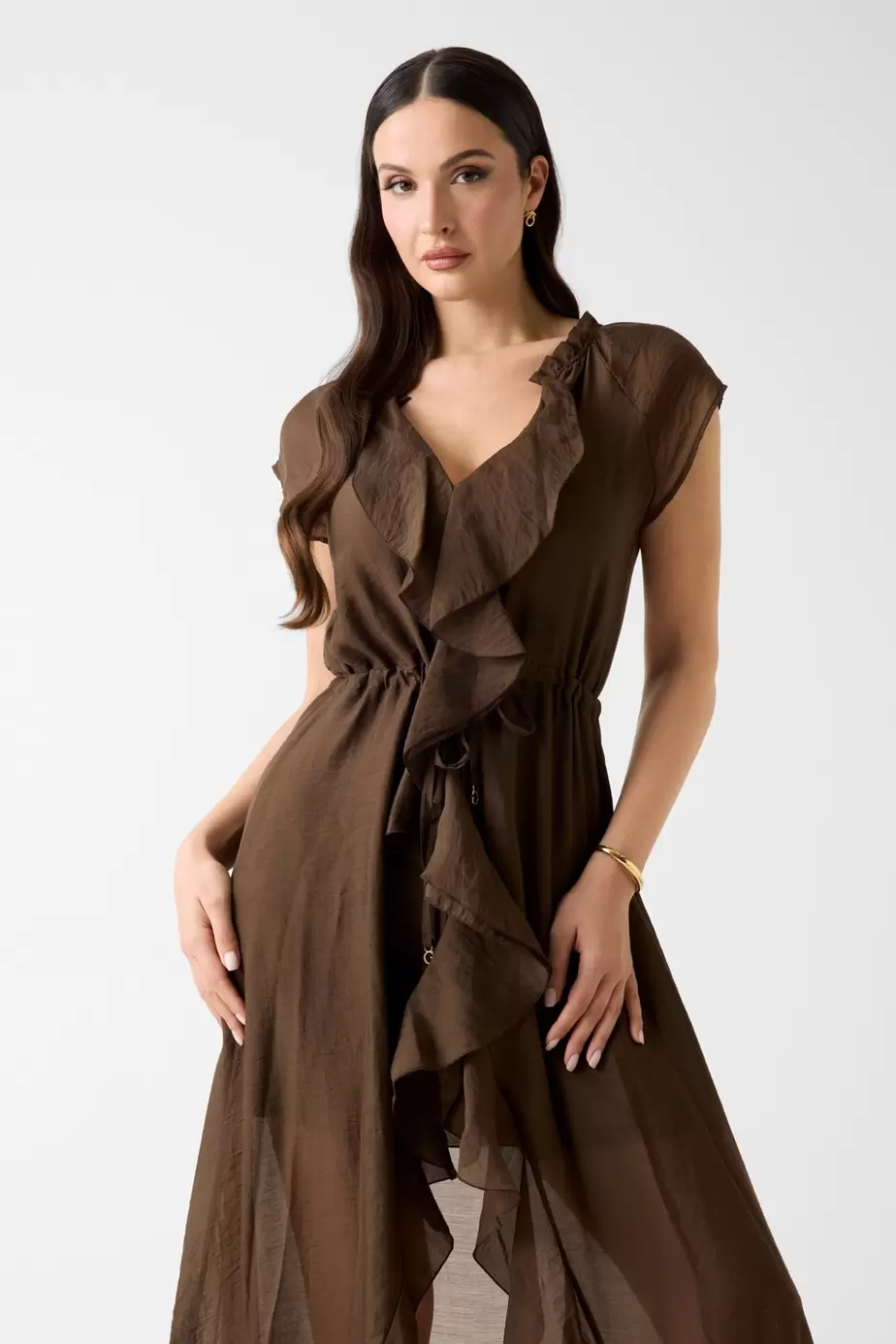 Vestido largo con volantes