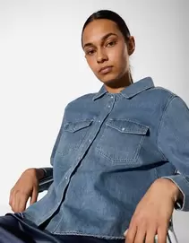 Hemd - mid blue denim - blau