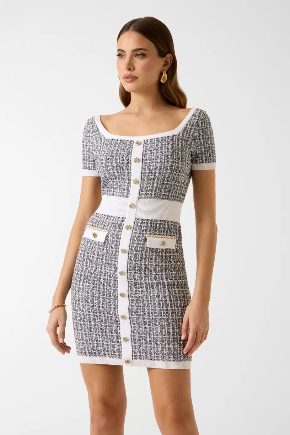 Vestido mini de tweed