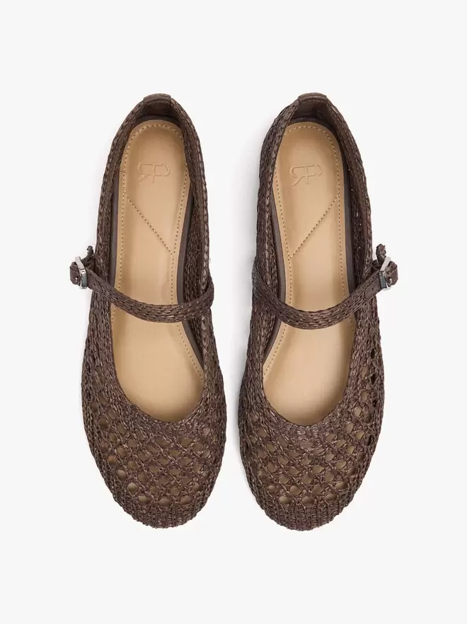 Ballerinas mit geflochtenem Netz