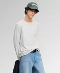 Baumwoll-Leinen Langarmshirt mit Tasche