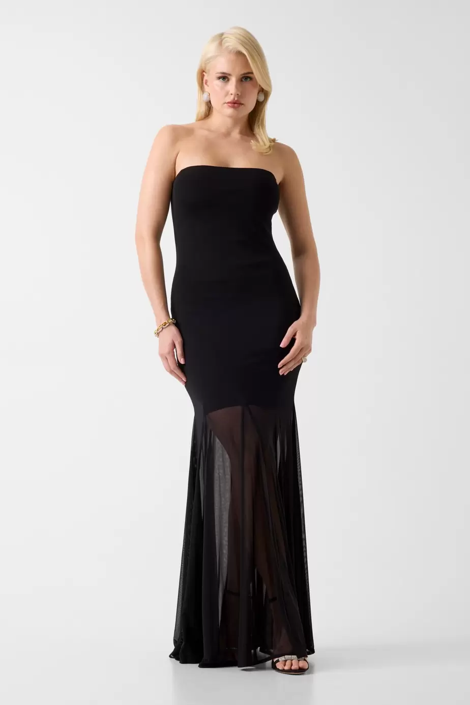 Vestido de malla sin tirantes Marciano
