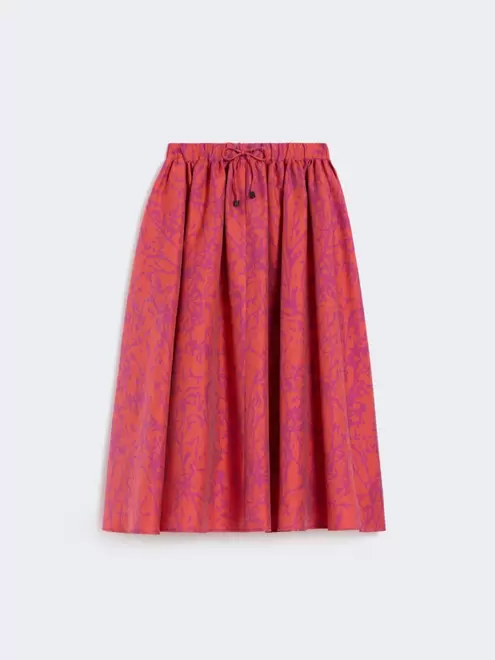 Midirock aus Baumwoll-Seiden-Jacquard